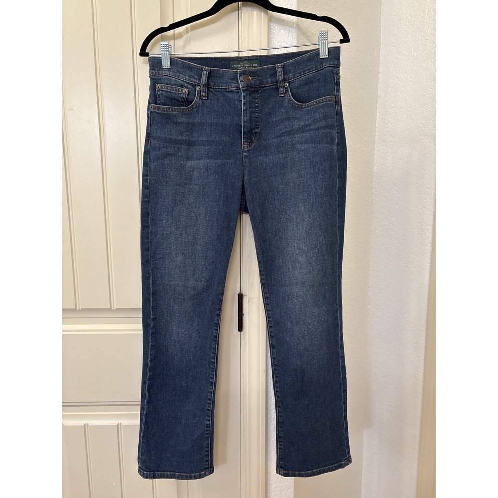 Lauren Ralph Lauren Petite Bootcut Jeans Women's 8P Medium Wash Stretch Denim - Picture 1 of 6
